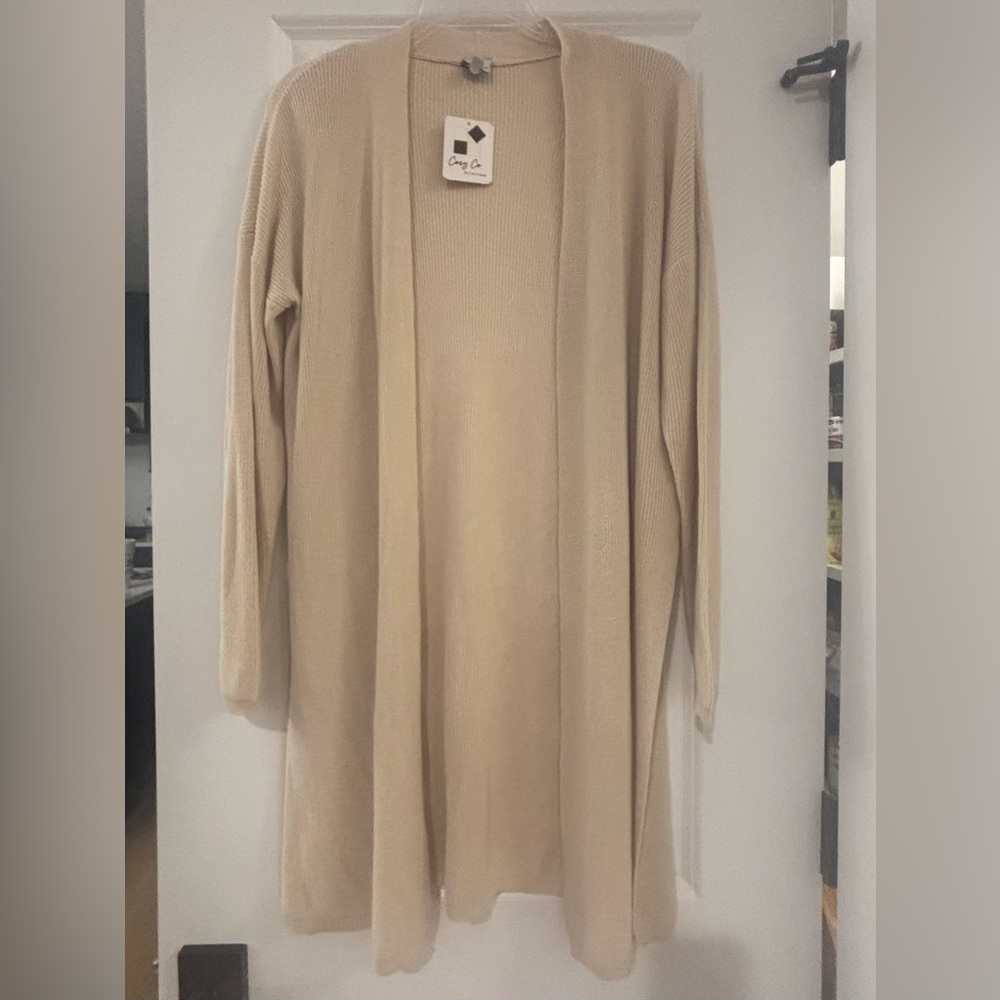 NWT Cozy Co. Lightweight Open-Front Cardigan | Soft Knit Layering Piece | Cream